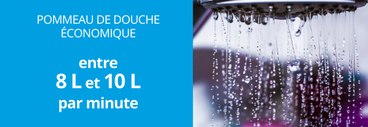 douche plutôt que bain : chiffre pommeau économique